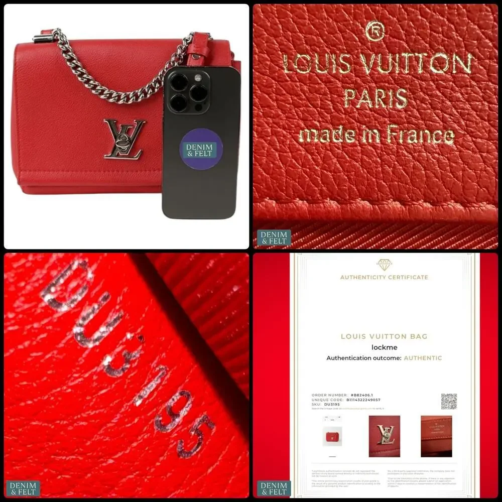 Louis Vuitton Lockme II BB Red‎ Taurillon Leather Crossbody Bag Authentic